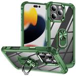 For iPhone 16 Pro TPU + PC Lens Protection Phone Case with Ring Holder(Green)