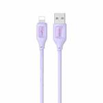 USAMS US-SJ618 2.4A USB to 8 Pin Silicone Data Cable, Length: 1m(Purple)