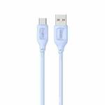 USAMS US-SJ619 3A USB to USB-C/Type-C Silicone Data Cable, Length: 1m(Blue)