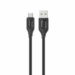 USAMS US-SJ620 2A USB to Micro USB Silicone Data Cable, Length: 1m(Black)