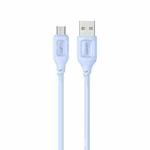 USAMS US-SJ620 2A USB to Micro USB Silicone Data Cable, Length: 1m(Blue)