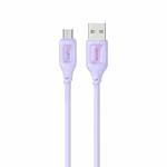 USAMS US-SJ620 2A USB to Micro USB Silicone Data Cable, Length: 1m(Purple)