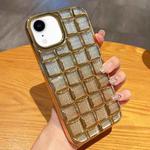 For iPhone XR 3D Grid Glitter Paper Phone Case(Gold)