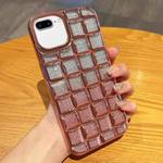For iPhone 8 Plus / 7 Plus 3D Grid Glitter Paper Phone Case(Rose Gold)