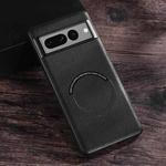 For Google Pixel 8 Pro Magsafe Magnetic Ring Leather Texture Phone Case(Black)
