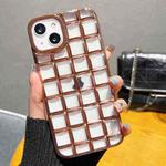 For iPhone 14 Plus 3D Grid Phone Case(Rose Gold)