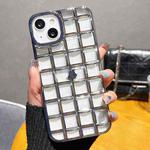 For iPhone 14 3D Grid Phone Case(Silver)
