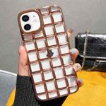 For iPhone 12 / 12 Pro 3D Grid Phone Case(Rose Gold)