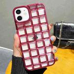 For iPhone 12 mini 3D Grid Phone Case(Rose Red)