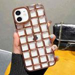 For iPhone 11 3D Grid Phone Case(Rose Gold)