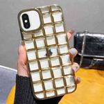 For iPhone XS / X 3D Grid Phone Case(Gold)