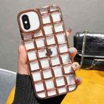 For iPhone XS / X 3D Grid Phone Case(Rose Gold)
