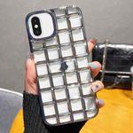 For iPhone XS / X 3D Grid Phone Case(Silver)