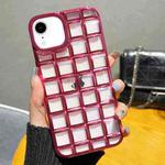 For iPhone XR 3D Grid Phone Case(Rose Red)