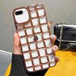 For iPhone 8 Plus / 7 Plus 3D Grid Phone Case(Rose Gold)