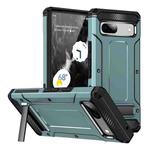 For Google Pixel 7a Matte Holder Phone Case(Dark Green)