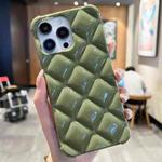 For iPhone 14 Pro Diamond Lattice Varnish TPU Phone Case(Olive Green)