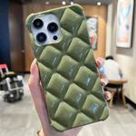 For iPhone 14 Pro Max Diamond Lattice Varnish TPU Phone Case(Olive Green)