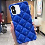 For iPhone XS / X Diamond Lattice Varnish TPU Phone Case(Blue)