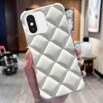 For iPhone XS / X Diamond Lattice Varnish TPU Phone Case(White)