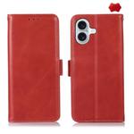 For iPhone 17 Crazy Horse Top Layer Cowhide Leather Phone Case(Red)