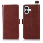 For iPhone 17 Crazy Horse Top Layer Cowhide Leather Phone Case(Brown)