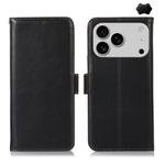 For iPhone 17 Pro Max Crazy Horse Top Layer Cowhide Leather Phone Case(Black)