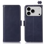 For iPhone 17 Pro Max Crazy Horse Top Layer Cowhide Leather Phone Case(Blue)