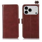 For iPhone 17 Pro Max Crazy Horse Top Layer Cowhide Leather Phone Case(Brown)