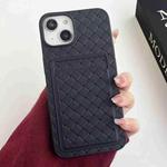 For iPhone 14 Weave Texture Card Slot Skin Feel Phone Case(Black)