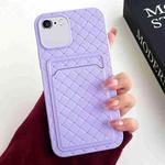 For iPhone SE 2022 / SE 2020 / 8 / 7 Weave Texture Card Slot Skin Feel Phone Case(Light Purple)