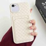 For iPhone SE 2022 / SE 2020 / 8 / 7 Weave Texture Card Slot Skin Feel Phone Case(White)
