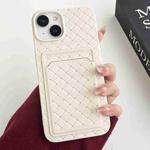 For iPhone 13 Weave Texture Card Slot Skin Feel Phone Case(White)