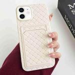 For iPhone 12 / 12 Pro Weave Texture Card Slot Skin Feel Phone Case(White)