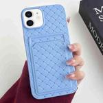 For iPhone 11 Weave Texture Card Slot Skin Feel Phone Case(Sky Blue)