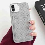 For iPhone XS / X Weave Texture Card Slot Skin Feel Phone Case(Grey)
