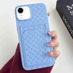 For iPhone XR Weave Texture Card Slot Skin Feel Phone Case(Sky Blue)