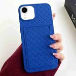 For iPhone XR Weave Texture Card Slot Skin Feel Phone Case(Dark Blue)