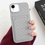 For iPhone XR Weave Texture Card Slot Skin Feel Phone Case(Grey)