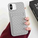 For iPhone XS Max Weave Texture Card Slot Skin Feel Phone Case(Grey)