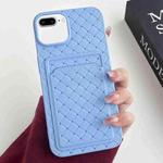 For iPhone 8 Plus / 7 Plus Weave Texture Card Slot Skin Feel Phone Case(Sky Blue)
