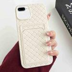 For iPhone 8 Plus / 7 Plus Weave Texture Card Slot Skin Feel Phone Case(White)