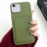 For iPhone 6s / 6 Weave Texture Card Slot Skin Feel Phone Case(Olive Green)