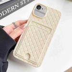 For iPhone 6s / 6 Weave Texture Card Slot Skin Feel Phone Case with Push Card Hole(White)