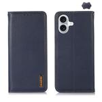 For iPhone 17 KHAZNEH Nappa Top Layer Cowhide Leather Phone Case(Blue)