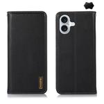 For iPhone 17 KHAZNEH Nappa Top Layer Cowhide Leather Phone Case(Black)