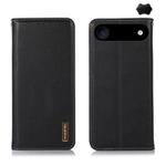 For iPhone 17 Air KHAZNEH Nappa Top Layer Cowhide Leather Phone Case(Black)