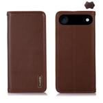 For iPhone 17 Air KHAZNEH Nappa Top Layer Cowhide Leather Phone Case(Brown)