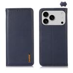 For iPhone 17 Pro Max KHAZNEH Nappa Top Layer Cowhide Leather Phone Case(Blue)