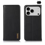 For iPhone 17 Pro Max KHAZNEH Nappa Top Layer Cowhide Leather Phone Case(Black)